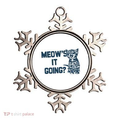 Funny Cat MeowS It Going Cute Cat Pun Ornament