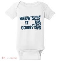 Funny Cat MeowS It Going Cute Cat Pun Baby Bodysuit thumb 0