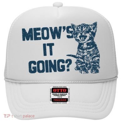 Funny Cat MeowS It Going Cute Cat Pun Hat