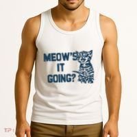 Funny Cat MeowS It Going Cute Cat Pun Tank Top thumb 3