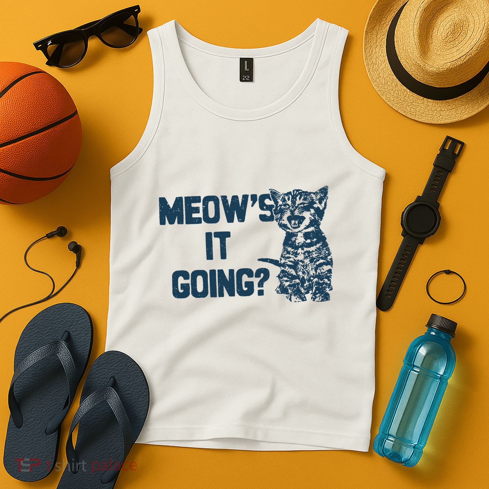 Funny Cat MeowS It Going Cute Cat Pun Tank Top
