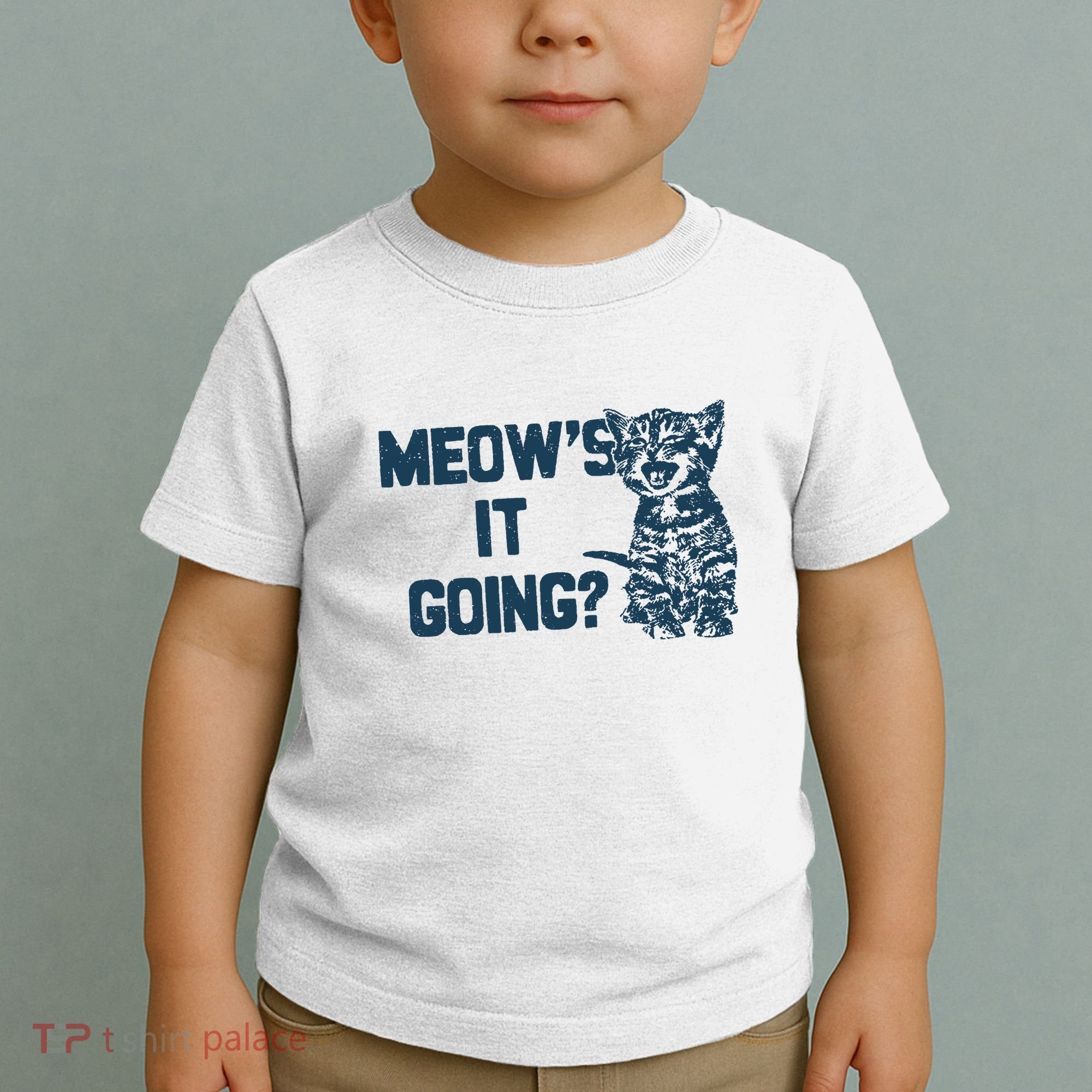 Funny Cat MeowS It Going Cute Cat Pun Toddler T-Shirt