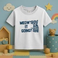 Funny Cat MeowS It Going Cute Cat Pun Toddler T-Shirt thumb 3