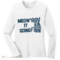 Funny Cat MeowS It Going Cute Cat Pun Women's Long Sleeve Shirt thumb 0