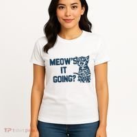 Funny Cat MeowS It Going Cute Cat Pun Women's T-Shirt thumb 4