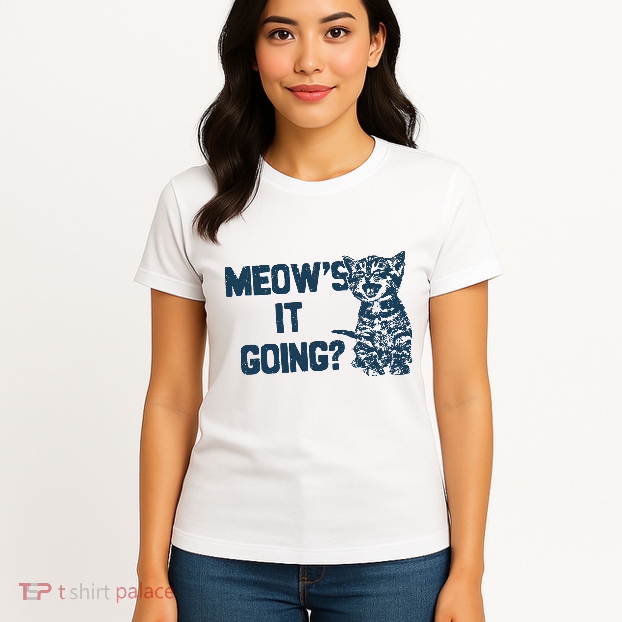 Funny Cat MeowS It Going Cute Cat Pun Women's T-Shirt