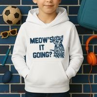 Funny Cat MeowS It Going Cute Cat Pun Kids Hoodie thumb 2