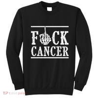 Fuck Cancer Middle Finger Bone Skeleton Cancer Survivor Sweatshirt thumb 0