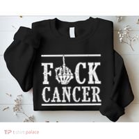 Fuck Cancer Middle Finger Bone Skeleton Cancer Survivor Sweatshirt thumb 2