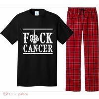 Fuck Cancer Middle Finger Bone Skeleton Cancer Survivor Pajama Set thumb 0