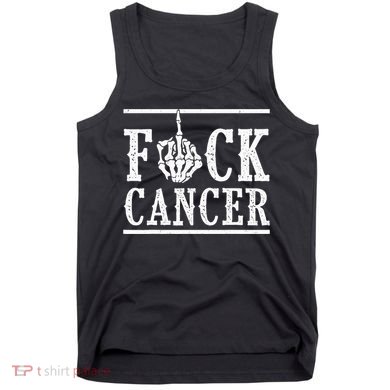 Fuck Cancer Middle Finger Bone Skeleton Cancer Survivor Tank Top
