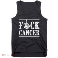 Fuck Cancer Middle Finger Bone Skeleton Cancer Survivor Tank Top thumb 0