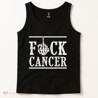 Fuck Cancer Middle Finger Bone Skeleton Cancer Survivor Tank Top thumb 2