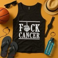 Fuck Cancer Middle Finger Bone Skeleton Cancer Survivor Tank Top thumb 4