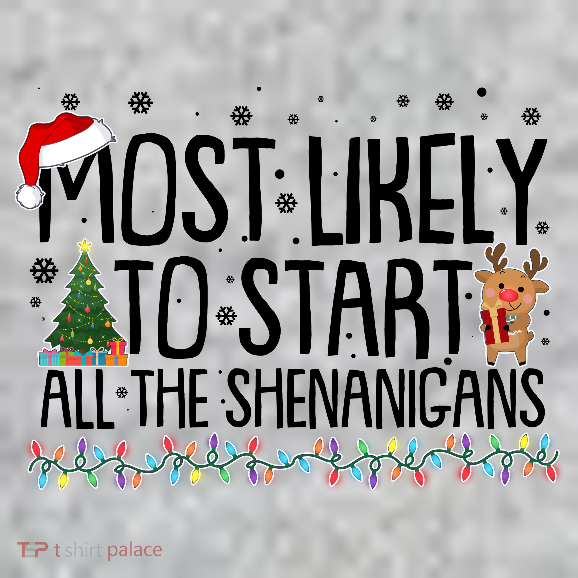 Funny Christmas Most Likely To Start All The Shenanigans Kids Sweatshirt