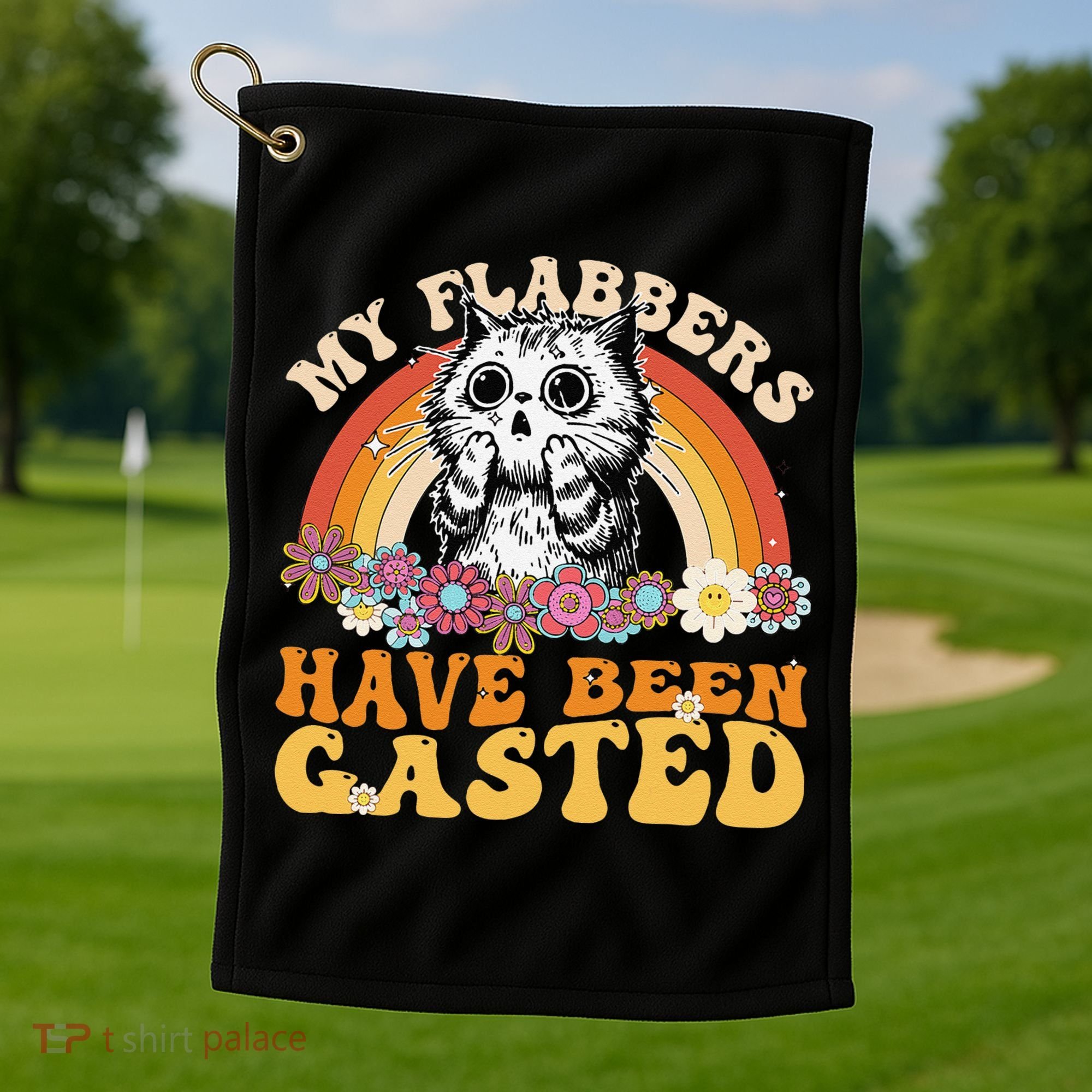 Funny Cat Meme My Flabbers Have Been Gasted Golf Towel