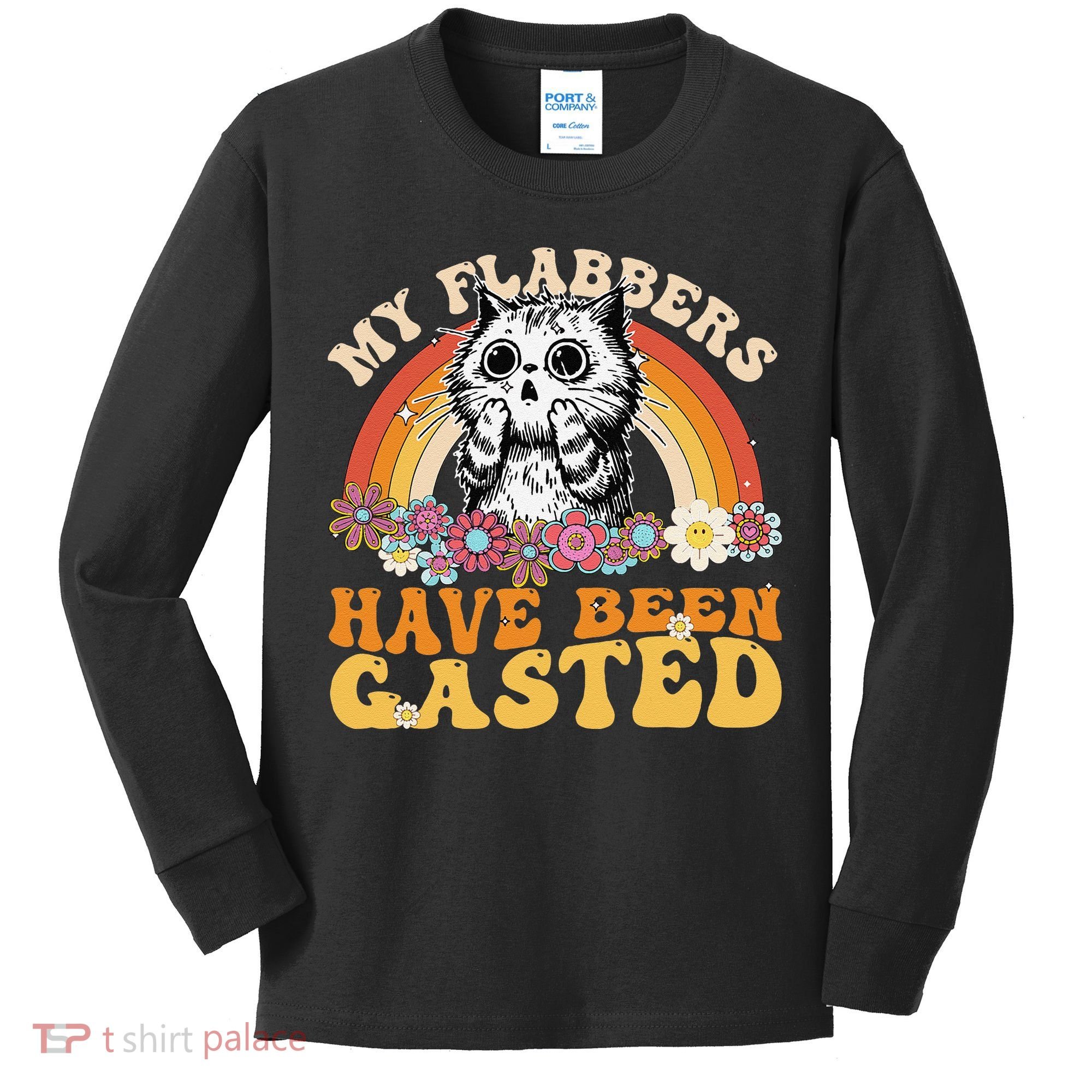 Funny Cat Meme My Flabbers Have Been Gasted Kids Long Sleeve Shirt