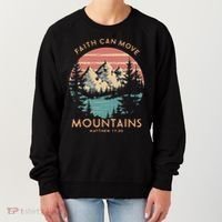 Faith Can Move Mountains Religious Christian Camping Gift Women's Sweatshirt thumb 0