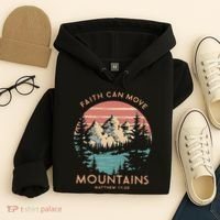 Faith Can Move Mountains Religious Christian Camping Gift Hoodie thumb 4