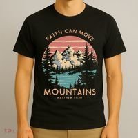 Faith Can Move Mountains Religious Christian Camping Gift T-Shirt thumb 3