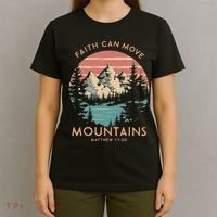 Faith Can Move Mountains Religious Christian Camping Gift T-Shirt thumb 4