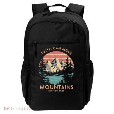 Faith Can Move Mountains Religious Christian Camping Gift Backpack