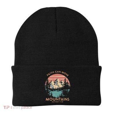 Faith Can Move Mountains Religious Christian Camping Gift Beanie
