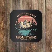 Faith Can Move Mountains Religious Christian Camping Gift Coaster thumb 0