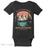Faith Can Move Mountains Religious Christian Camping Gift Baby Bodysuit thumb 0