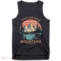 Faith Can Move Mountains Religious Christian Camping Gift Tank Top thumb 0
