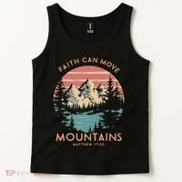 Faith Can Move Mountains Religious Christian Camping Gift Tank Top thumb 2