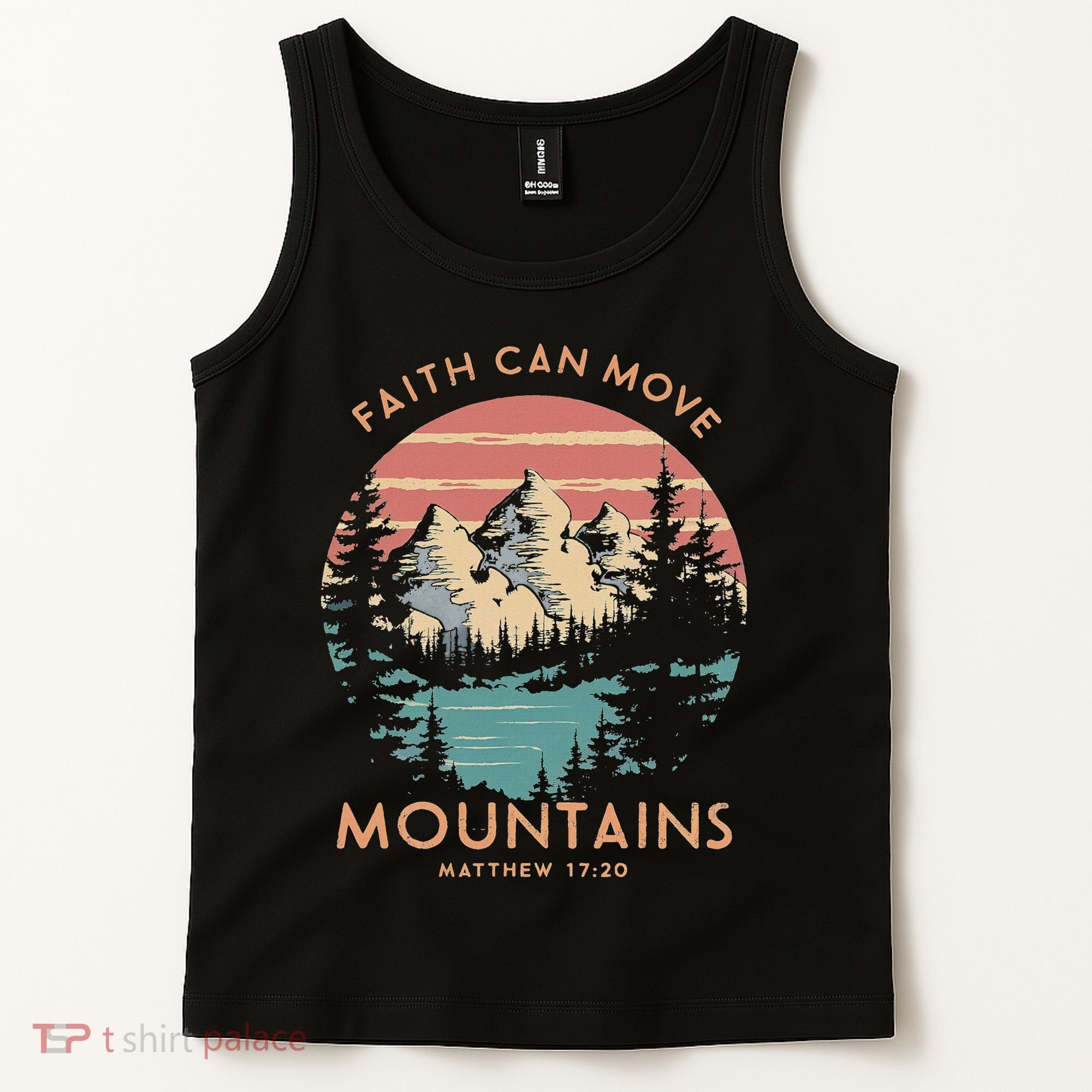 Faith Can Move Mountains Religious Christian Camping Gift Tank Top