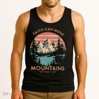 Faith Can Move Mountains Religious Christian Camping Gift Tank Top thumb 3