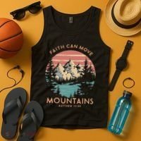 Faith Can Move Mountains Religious Christian Camping Gift Tank Top thumb 4
