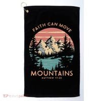 Faith Can Move Mountains Religious Christian Camping Gift Golf Towel thumb 0