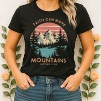 Faith Can Move Mountains Religious Christian Camping Gift Women's T-Shirt thumb 2