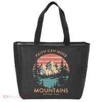 Faith Can Move Mountains Religious Christian Camping Gift Tote Bag thumb 0