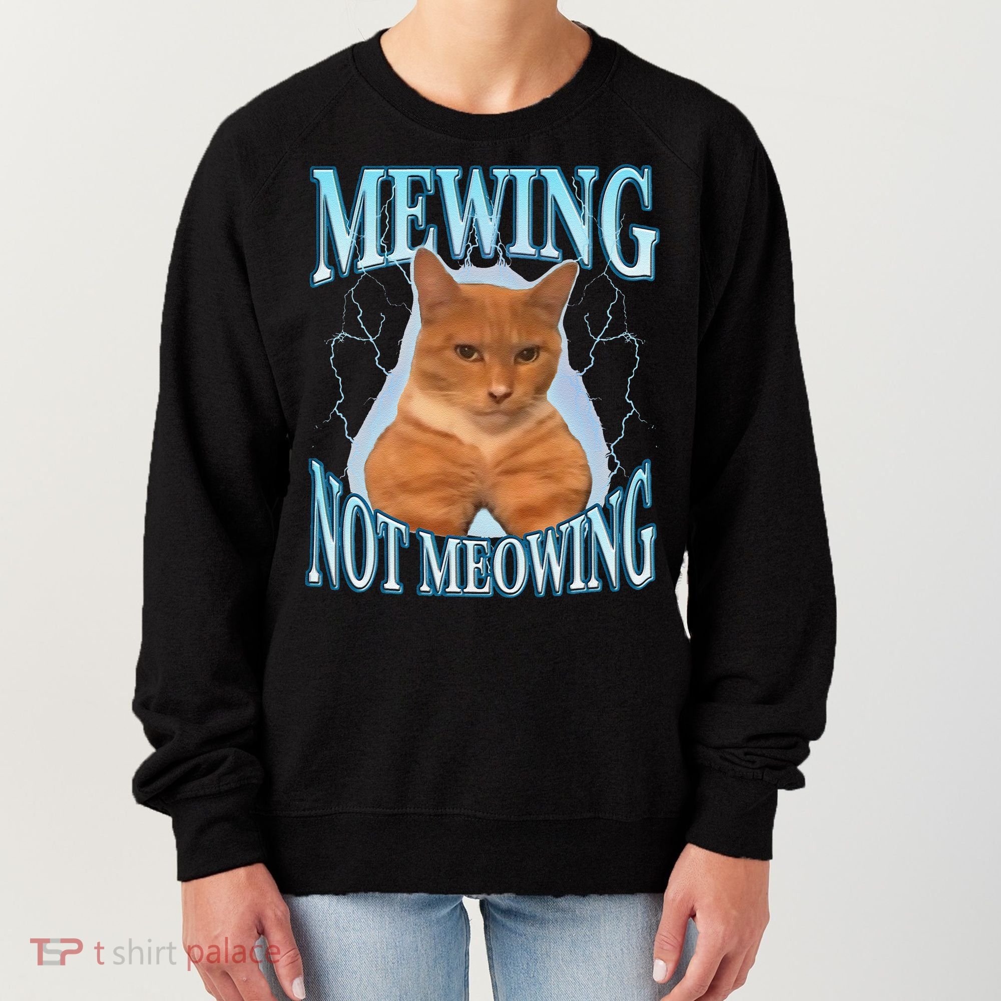 Funny Cat Meme With Meowing Looksmax Meowing Cat Women's Sweatshirt