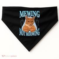 Funny Cat Meme With Meowing Looksmax Meowing Cat USA-Made Doggie Bandana thumb 0