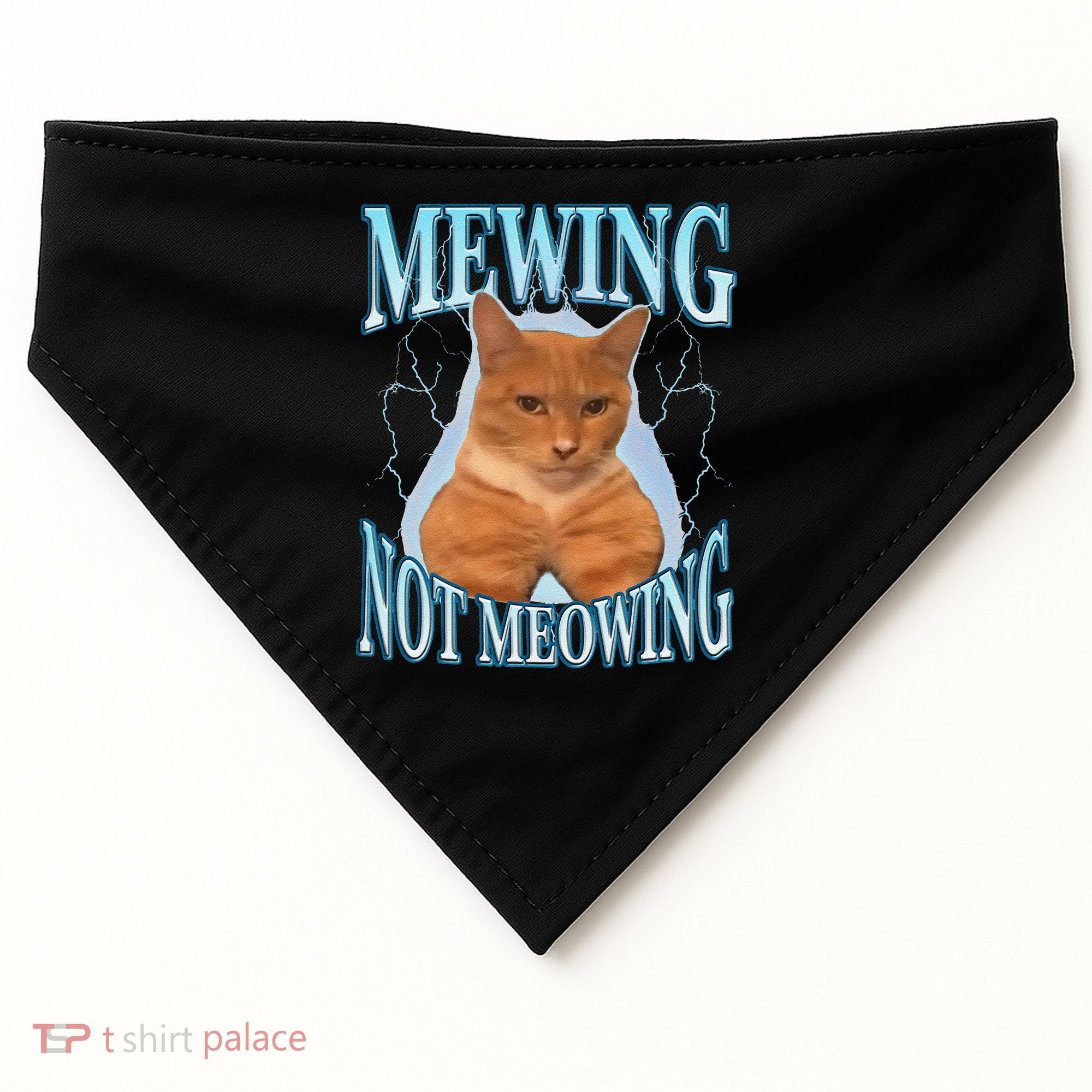 Funny Cat Meme With Meowing Looksmax Meowing Cat USA-Made Doggie Bandana