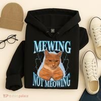 Funny Cat Meme With Meowing Looksmax Meowing Cat Hoodie thumb 4