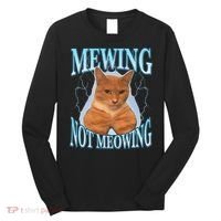 Funny Cat Meme With Meowing Looksmax Meowing Cat Long Sleeve Shirt thumb 0
