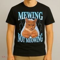 Funny Cat Meme With Meowing Looksmax Meowing Cat T-Shirt thumb 3