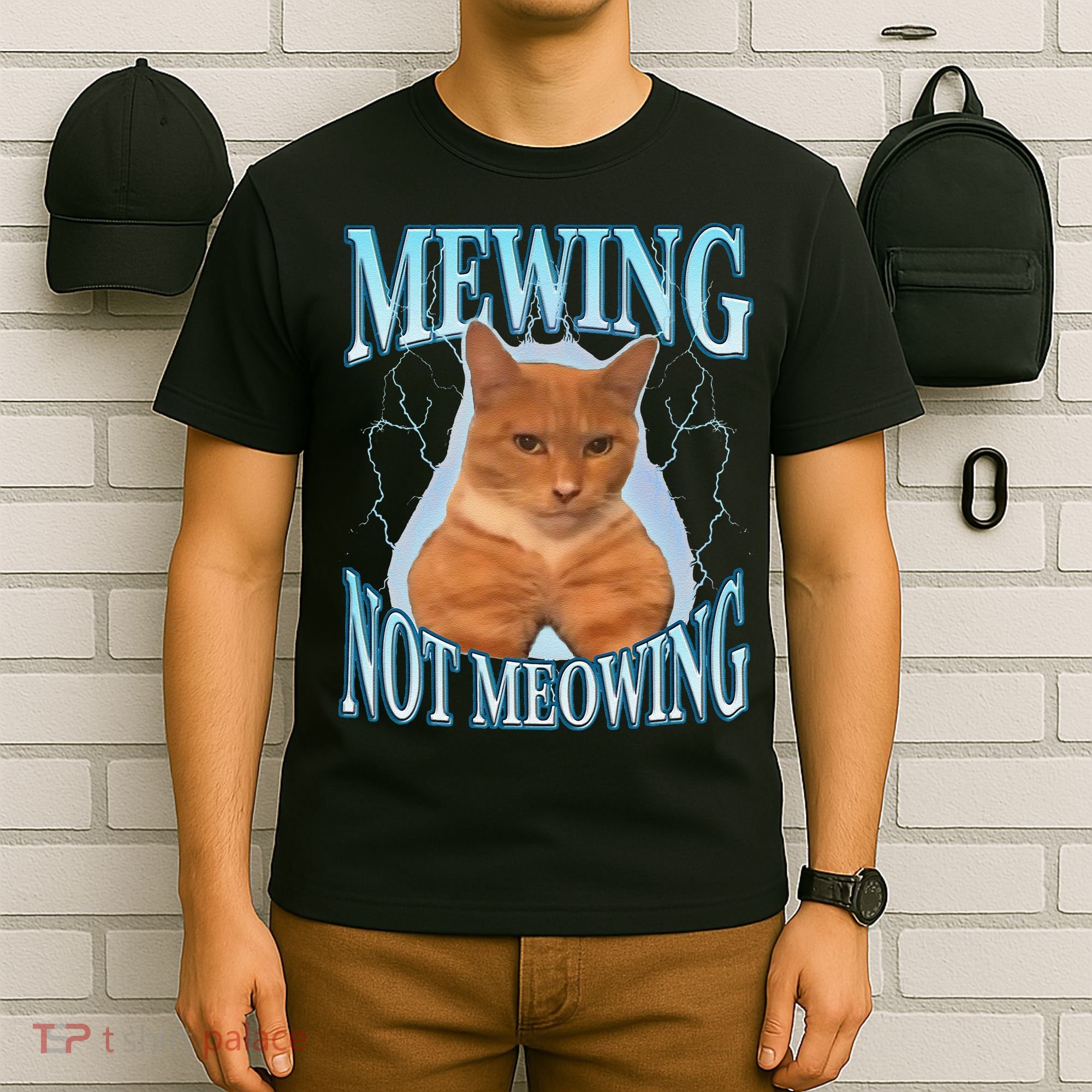 Funny Cat Meme With Meowing Looksmax Meowing Cat T-Shirt