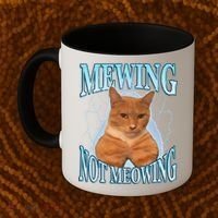 Funny Cat Meme With Meowing Looksmax Meowing Cat Coffee Mug thumb 2