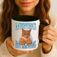 Funny Cat Meme With Meowing Looksmax Meowing Cat Coffee Mug thumb 3