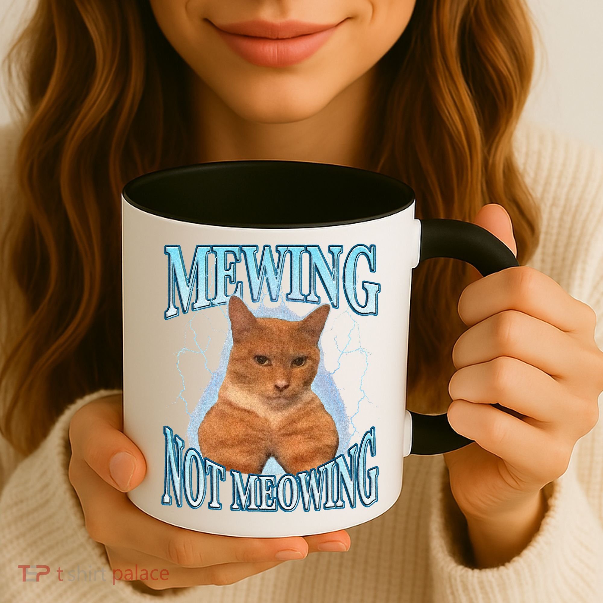 Funny Cat Meme With Meowing Looksmax Meowing Cat Coffee Mug