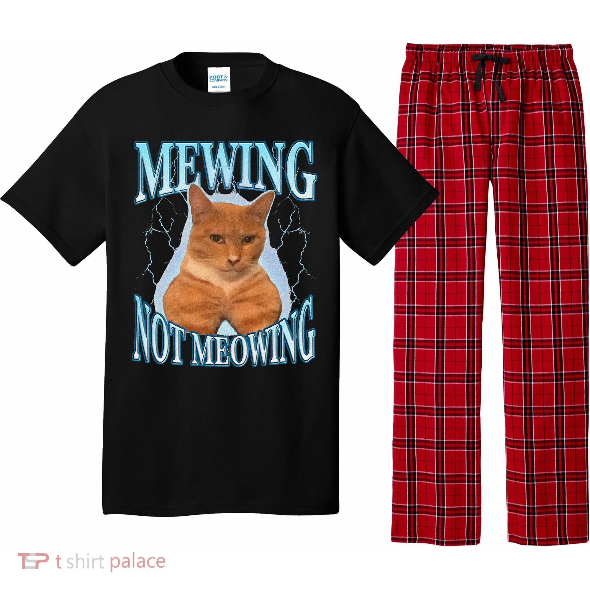 Funny Cat Meme With Meowing Looksmax Meowing Cat Pajama Set