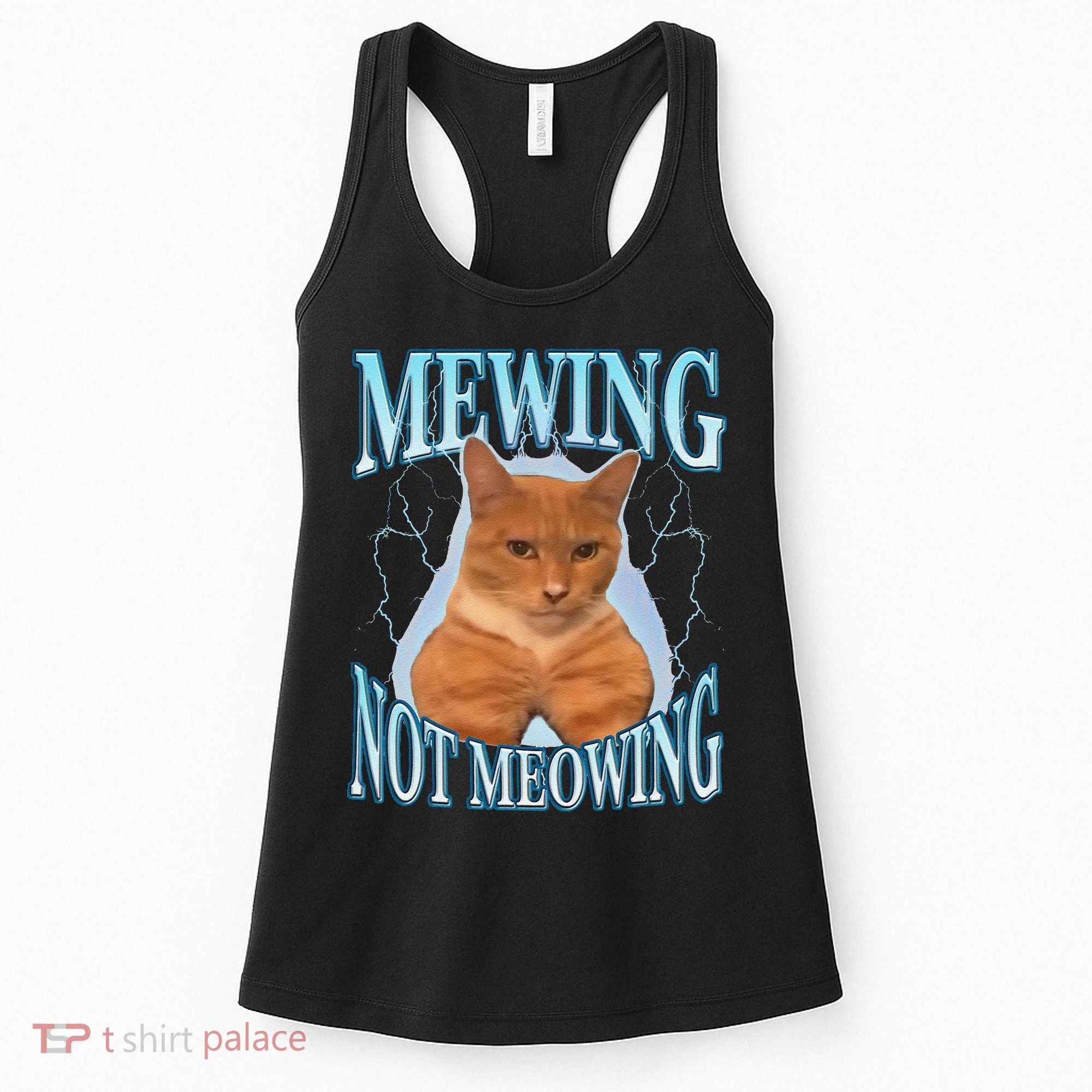 Funny Cat Meme With Meowing Looksmax Meowing Cat Women's Tank Top