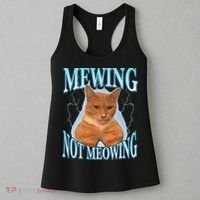 Funny Cat Meme With Meowing Looksmax Meowing Cat Women's Tank Top thumb 3